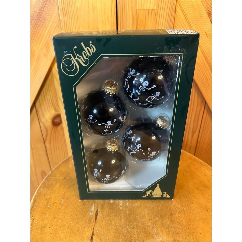Krebs Halloween Dancing Skeletons Festive  Spooky Fall Glass Ornaments (8955)
